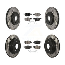 Load image into Gallery viewer, Front Rear Coated Drilled Slot Disc Brake Rotor &amp; Ceramic Pad Kit For Ford C-Max