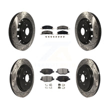 Load image into Gallery viewer, Front Rear Drilled Slot Brake Rotor Ceramic Pad Kit For Ford Explorer Police MKS
