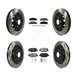 Front Rear Drilled Slot Brake Rotor Ceramic Pad Kit For Ford Explorer Police MKS