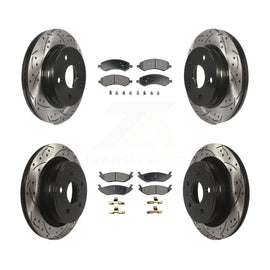 Front Rear Drilled Slot Brake Rotor & Ceramic Pad Kit For Ram 1500 Dodge Classic