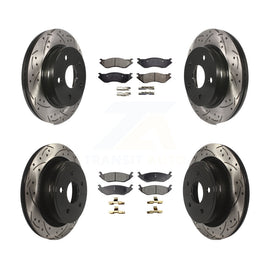 Front Rear Drilled Slot Brake Rotor & Ceramic Pad Kit For Dodge Durango Ram 1500