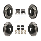 Front Rear Drill Slot Brake Rotor Ceramic Pad Kit For Dodge Charger Chrysler 300