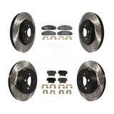 Front Rear Drill Slot Brake Rotor Ceramic Pad Kit For Dodge Charger Chrysler 300