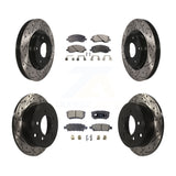 Front Rear Drill Slot Brake Rotor Ceramic Pad Kit For Jeep Patriot Dodge Compass