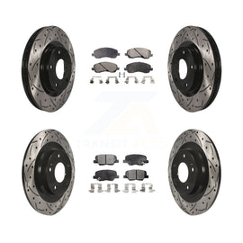 Front Rear Drill Slot Brake Rotor Ceramic Pad Kit For Mitsubishi Outlander Sport