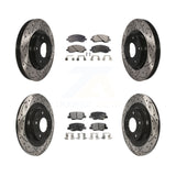 Front Rear Drill Slot Brake Rotor Ceramic Pad Kit For Mitsubishi Outlander Sport