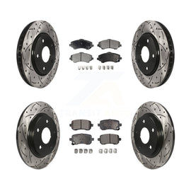 Front Rear Drill Slot Brake Rotor Ceramic Pad Kit For Dodge Grand Caravan Town &