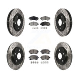 Front Rear Drill Slot Brake Rotor Ceramic Pad Kit For Dodge Grand Caravan Town &