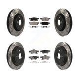 Front Rear Drilled Slot Brake Rotor Ceramic Pad Kit For Dodge Durango Jeep Grand