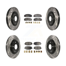 Front Rear Drill Slot Brake Rotor Ceramic Pad Kit For Dodge Grand Caravan Town &
