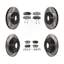 Load image into Gallery viewer, Front Rear Coated Drilled Slot Disc Brake Rotor Ceramic Pad Kit For Honda Accord