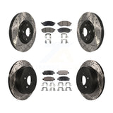 Front Rear Drill Slot Brake Rotor Ceramic Pad Kit For Nissan Murano INFINITI M37