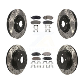 Front Rear Drill Slot Brake Rotors Ceramic Pad Kit For INFINITI G37 G35 M35 350Z