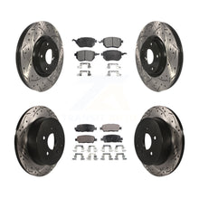 Charger l'image dans la galerie, Front Rear Coated Drill Slot Disc Brake Rotors Ceramic Pad Kit For Nissan Murano