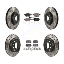 Load image into Gallery viewer, [Front+Rear] 2008 Audi A3 Quattro Performance Drilled &amp; Slotted Brake Rotor &amp; Ceramic Pads Kit For Max Braking