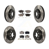 Front Rear Drilled Slot Brake Rotors Ceramic Pad Kit For Volkswagen Jetta Beetle