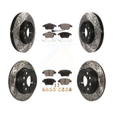Front Rear Drill Slot Brake Rotors Ceramic Pad Kit For 13 Volkswagen Beetle 2.5L