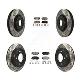 Front Rear Drilled Slot Disc Brake Rotor Ceramic Pad Kit For Kia Forte Forte5 SX