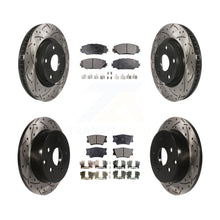 Load image into Gallery viewer, Front Rear Coated Drilled Slot Disc Brake Rotors Ceramic Pad Kit For Toyota RAV4