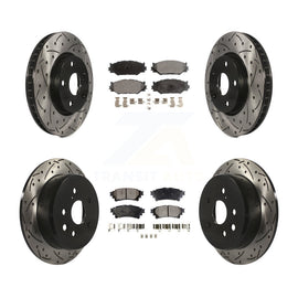 Front Rear Drill Slot Brake Rotors Ceramic Pad Kit For Lexus IS250 Base with RWD