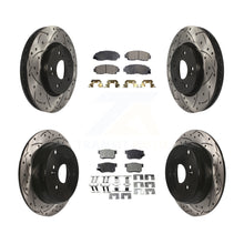 Charger l'image dans la galerie, Front Rear Coated Drilled Slotted Disc Brake Rotor Ceramic Pad Kit For Acura RDX