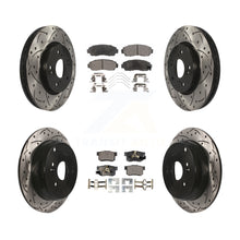 Load image into Gallery viewer, [Front+Rear] 2012-2016 Honda CR-V AWD Performance Drilled &amp; Slotted Brake Rotor &amp; Ceramic Pads Kit For Max Braking