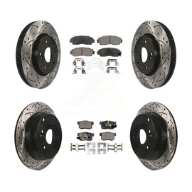 [Front+Rear] 2012-2016 Honda CR-V AWD Performance Drilled & Slotted Brake Rotor & Ceramic Pads Kit For Max Braking
