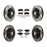 Front Rear Drill Slot Disc Brake Rotors Ceramic Pad Kit For Mercedes-Benz GLK350