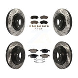 Front Rear Drill Slot Disc Brake Rotors Ceramic Pad Kit For Mercedes-Benz GLK350