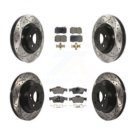Front Rear Drill Slot Brake Rotors Ceramic Pad Kit For Mercedes-Benz CLS550 E550