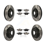 Front Rear Drill Slot Disc Brake Rotors Ceramic Pad Kit For Ford Transit Connect