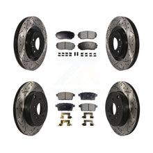 Load image into Gallery viewer, [Front+Rear] 2007-2015 Mazda CX-9 Performance Drilled &amp; Slotted Brake Rotor &amp; Ceramic Pads Kit For Max Braking