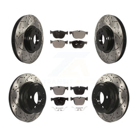 [Front+Rear] 2009 BMW X6 From 10 08 Performance Drilled & Slotted Brake Rotor & Ceramic Pads Kit For Max Braking