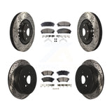 Front Rear Drilled Slot Brake Rotor Ceramic Pad Kit For Toyota Highlander Sienna