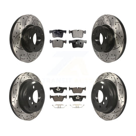 Front Rear Drill Slot Brake Rotors Ceramic Pad Kit For BMW 328i xDrive 320i 330i