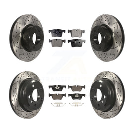 Front Rear Drill Slot Brake Rotors Ceramic Pad Kit For BMW 328i xDrive 320i 330i