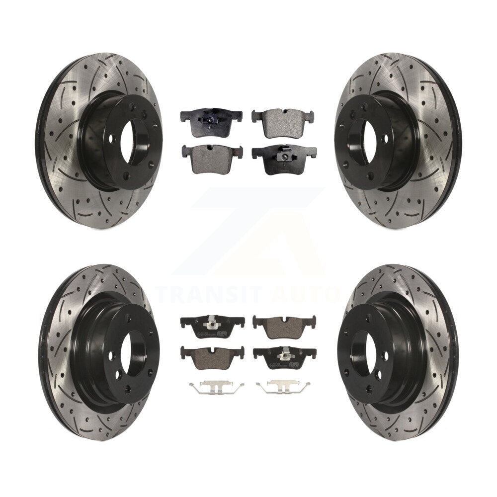 Front Rear Drilled Slot Brake Rotors Ceramic Pad Kit For BMW 328i 320i 428i 228i