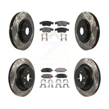 Charger l&#39;image dans la galerie, [Front+Rear] 2014 INFINITI Q60 Sport Performance Drilled &amp; Slotted Brake Rotor &amp; Ceramic Pads Kit For Max Braking