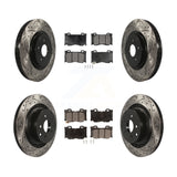 Front Rear Drill Slot Brake Rotor Ceramic Pad Kit For INFINITI G37 Nissan 370Z Z