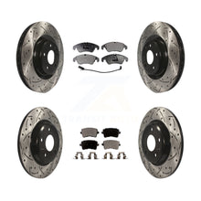 Charger l'image dans la galerie, Front Rear Coated Drilled Slotted Disc Brake Rotor &amp; Ceramic Pad Kit For Audi Q5