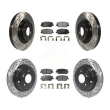 Load image into Gallery viewer, Front Rear Drill Slot Disc Brake Rotor Ceramic Pad Kit For Hyundai Genesis Coupe