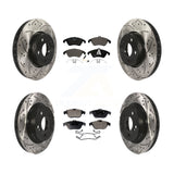 Front Rear Drilled Slot Brake Rotors Ceramic Pad Kit For Mercedes-Benz E350 C300