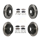 Front Rear Drilled Slot Disc Brake Rotors Ceramic Pad Kit For Nissan Sentra Juke