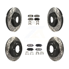 Charger l'image dans la galerie, Front Rear Drill Slot Brake Rotors Ceramic Pad Kit For Kia Forte Hyundai Elantra