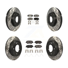 Charger l'image dans la galerie, Front Rear Drilled Slot Brake Rotor Ceramic Pad Kit For Hyundai Veloster Elantra