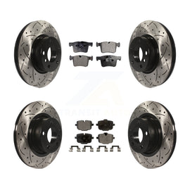 [Front+Rear] 2012 BMW X3 From 10 11 Performance Drilled & Slotted Brake Rotor & Ceramic Pads Kit For Max Braking