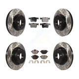 Front Rear Coated Drilled Slotted Disc Brake Rotor Ceramic Pad Kit For BMW X3 X4