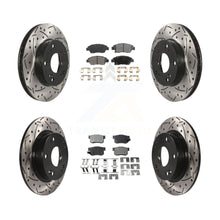 Load image into Gallery viewer, [Front+Rear] 2013-2015 Acura ILX 1.5L Performance Drilled &amp; Slotted Brake Rotor &amp; Ceramic Pads Kit For Max Braking
