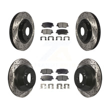 Charger l'image dans la galerie, Front Rear Drill Slot Brake Rotor Ceramic Pad Kit For Hyundai Santa Fe Sport Kia