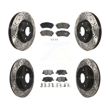 Load image into Gallery viewer, Front Rear Coated Drilled Slotted Disc Brake Rotor &amp; Ceramic Pad Kit For Mazda 6